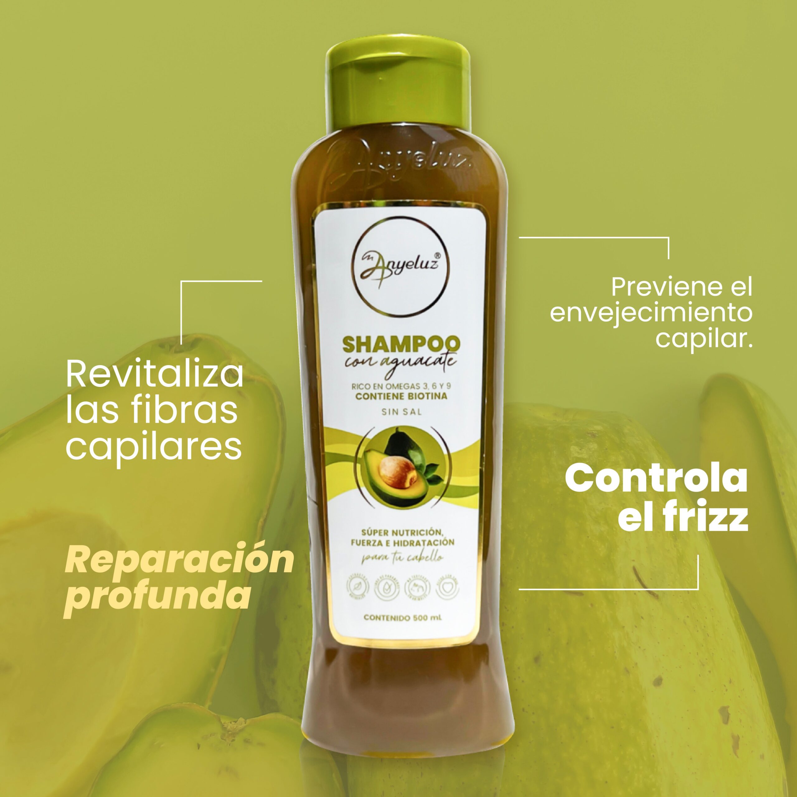 SHAMPOO CON AGUACATE ANYELUZ - Imagen 3